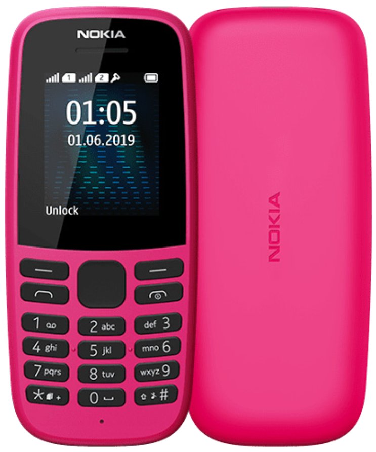Nokia 105, 2SIM,  Rose
